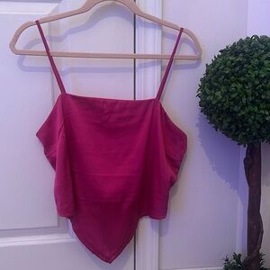 Beautiful pink satin bandana tie back tank top🩷